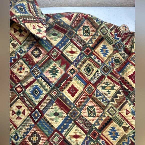 David Brooks VINTAGE Women’s Size 8 Aztec Western Long Sleeve Button Down Shirt - Picture 4 of 9